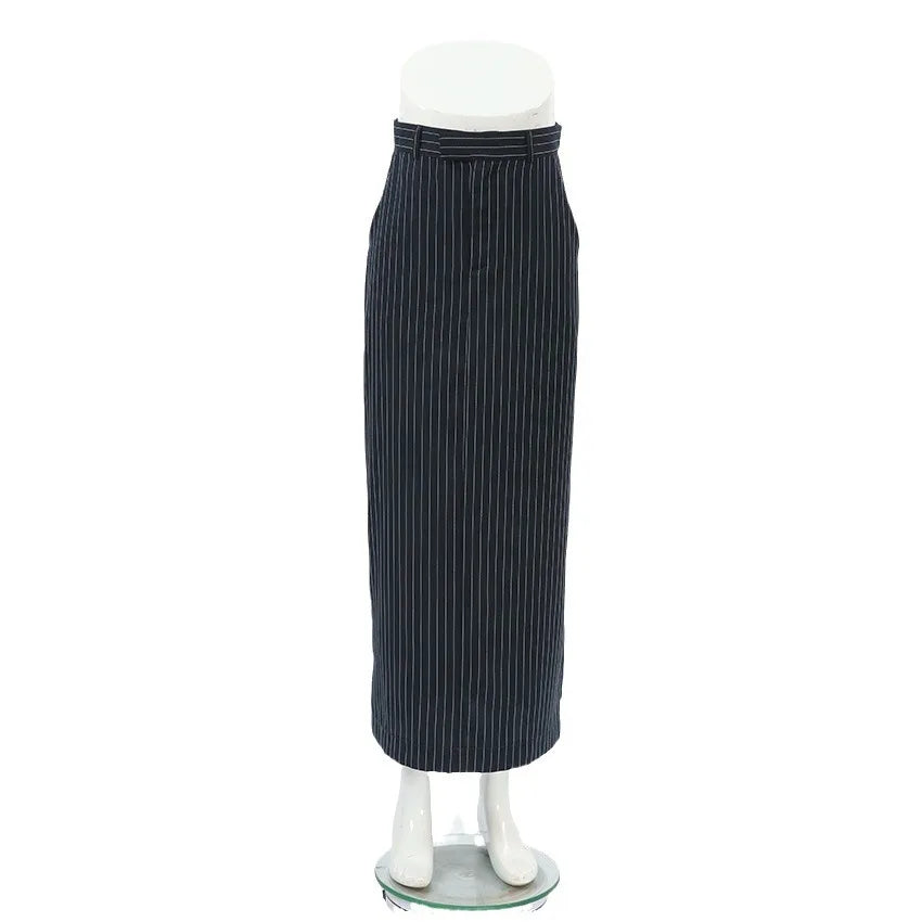Skirt Women Office Lady High Waist Striped Fashion New Euro-America Style Simple Women Skirt Luxury