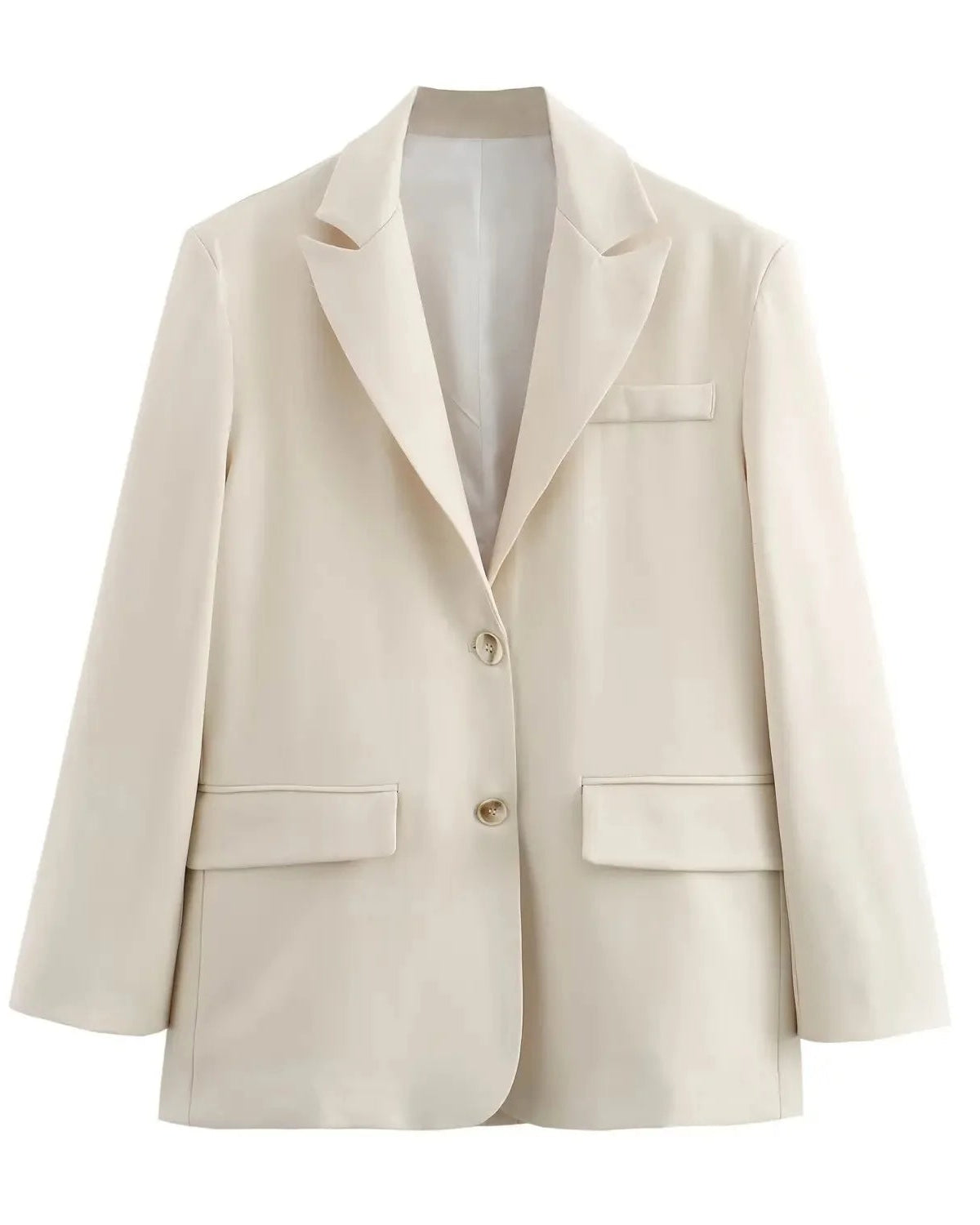 Elegant Blazer Coat For Women Fashion Pockets Lapel Oversized Suit Jackets 2025 New Autumn Office Lady Casual Loose Outerwear