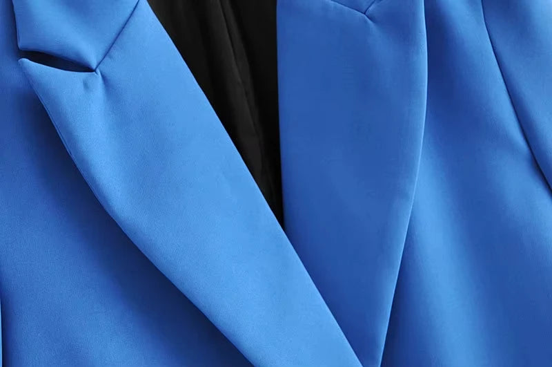 Elegant Blazer Coat For Women Fashion Pockets Lapel Oversized Suit Jackets 2025 New Autumn Office Lady Casual Loose Outerwear