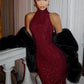 Tossy Glitter Sleeveless Slim Long Dress Women's Sexy Elegant Shiny Party Dress Gown High Waist Spring 2025 Fashion Maxi Dress