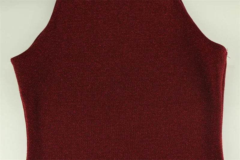 Tossy Glitter Sleeveless Slim Long Dress Women's Sexy Elegant Shiny Party Dress Gown High Waist Spring 2025 Fashion Maxi Dress