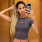 Y2K Zip T Shirt Women Long Sleeve Crop Tops Pullover Stand Collar Slim Skinny Trashy Grunge Y2k Base Tees Sexy Female T-Shirts