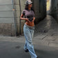 Y2K Zip T Shirt Women Long Sleeve Crop Tops Pullover Stand Collar Slim Skinny Trashy Grunge Y2k Base Tees Sexy Female T-Shirts