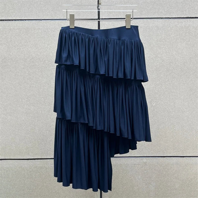 Women's skirt New low waist short skirt for summer 2025 Asymmetric slim fit cake skirt Layered pleated skirt Women's half skirt