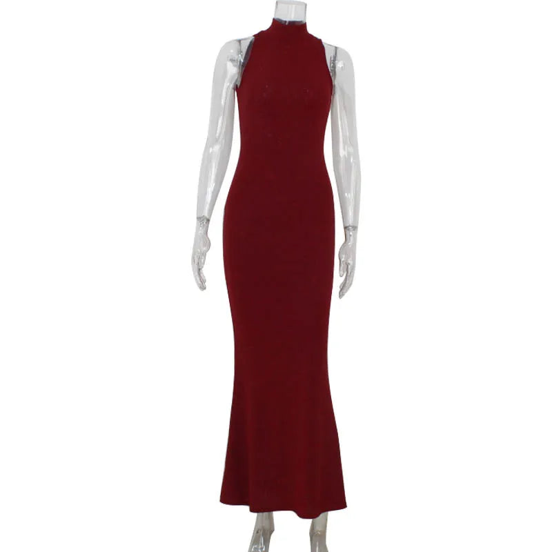 Tossy Glitter Sleeveless Slim Long Dress Women's Sexy Elegant Shiny Party Dress Gown High Waist Spring 2025 Fashion Maxi Dress
