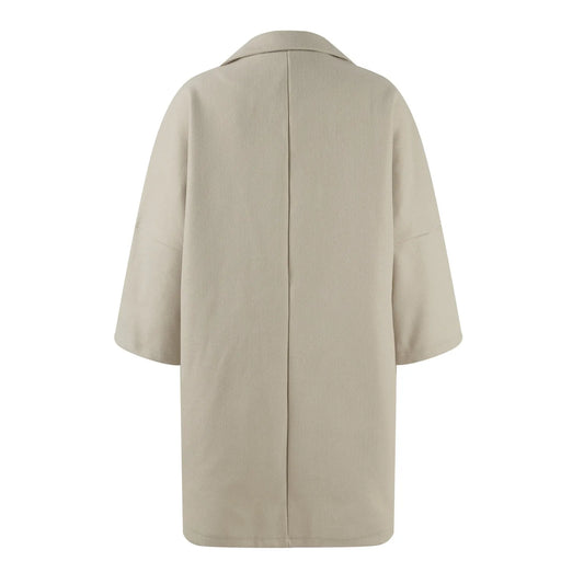 Women'S Coat Fashionable Versatile Tweed Coat Solid Color Sinking Shoulder Seven-Quarter Sleeve Single-Breasted Jacket Women