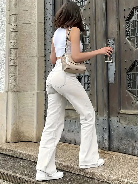 New European and American style jeans, women's comfortable casual all-match jeans.