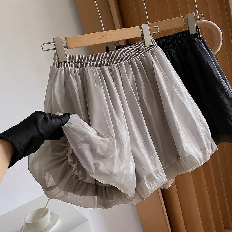2025 Pantalones Cortos De Mujer Summer Shorts for Women New Bottoms High Waist Solid Casual Short Mujer Chiffon Wide Leg Pants