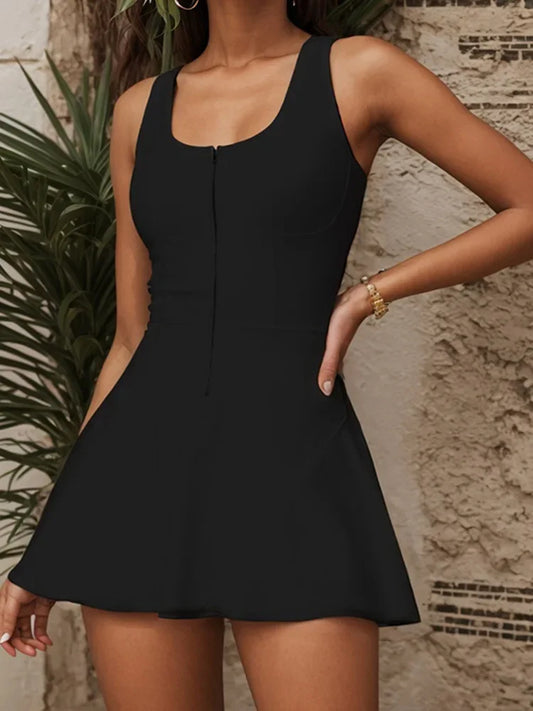 Yoga skirt anti-slip sports dress outdoor one-piece zip tennis skirt running fitness badminton dresses