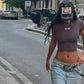 Y2K Zip T Shirt Women Long Sleeve Crop Tops Pullover Stand Collar Slim Skinny Trashy Grunge Y2k Base Tees Sexy Female T-Shirts