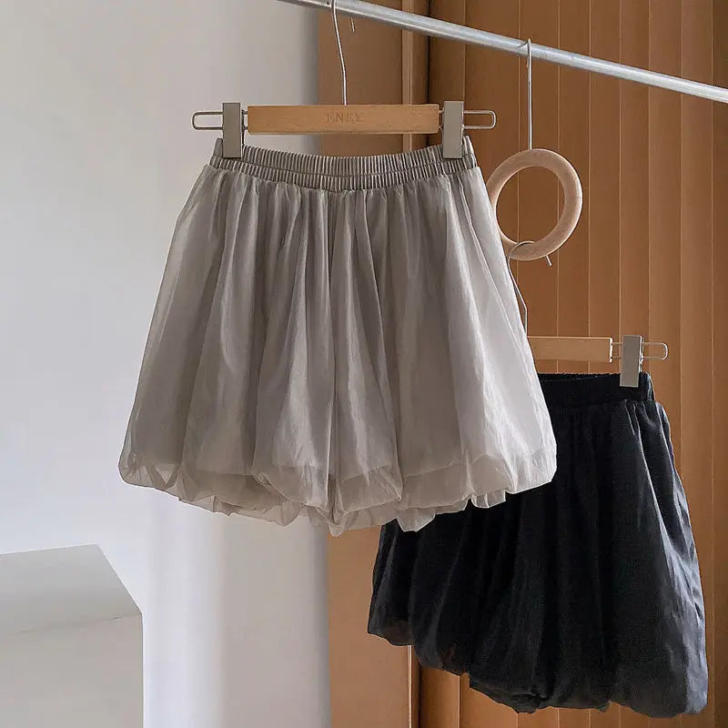 2025 Pantalones Cortos De Mujer Summer Shorts for Women New Bottoms High Waist Solid Casual Short Mujer Chiffon Wide Leg Pants