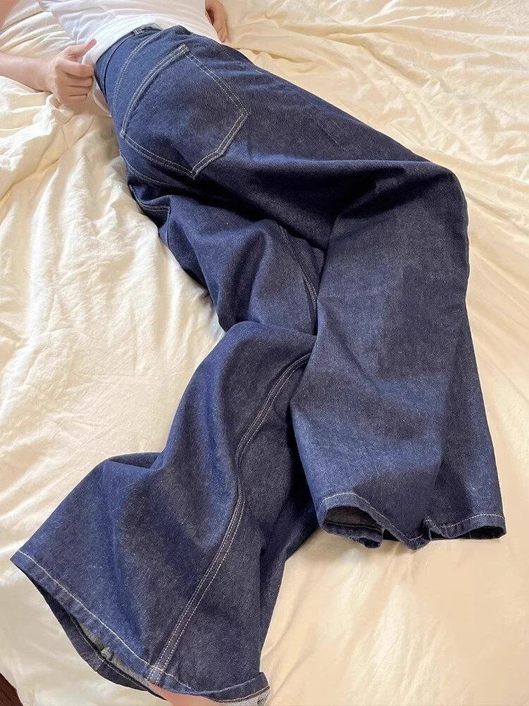 Jeans Women Streetwear Chic Y2k Wide Leg Pants 2025 New Bottms High Waist Straight Denim Trousers Casual Korean Pantalon Femme