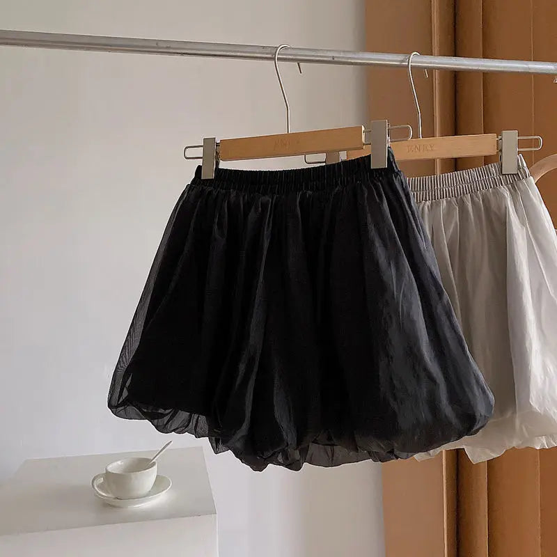 2025 Pantalones Cortos De Mujer Summer Shorts for Women New Bottoms High Waist Solid Casual Short Mujer Chiffon Wide Leg Pants