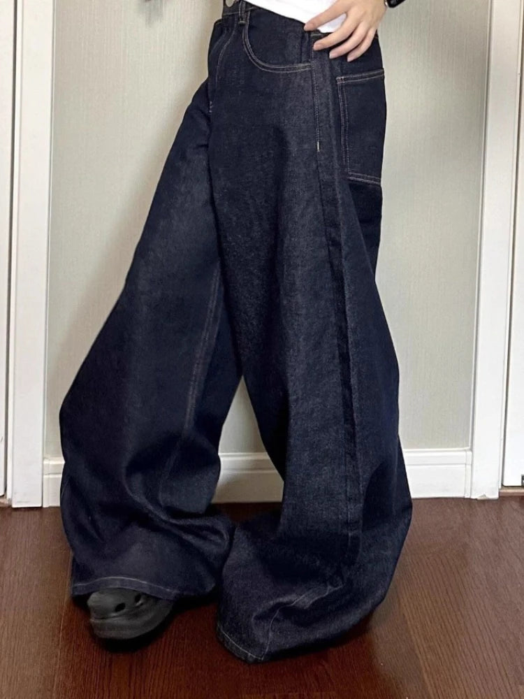 Jeans Women Streetwear Chic Y2k Wide Leg Pants 2025 New Bottms High Waist Straight Denim Trousers Casual Korean Pantalon Femme
